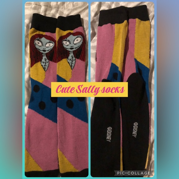 Disney Sally Character Socks in Pink, Yellow, and Blue - Picture 1 of 3